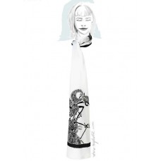 Wayang Kulit Long Scarf (White)